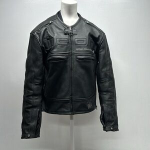Icon Motorhead Motorcycle Jacket Leather Coat Asphalt Technologies Armored Small
